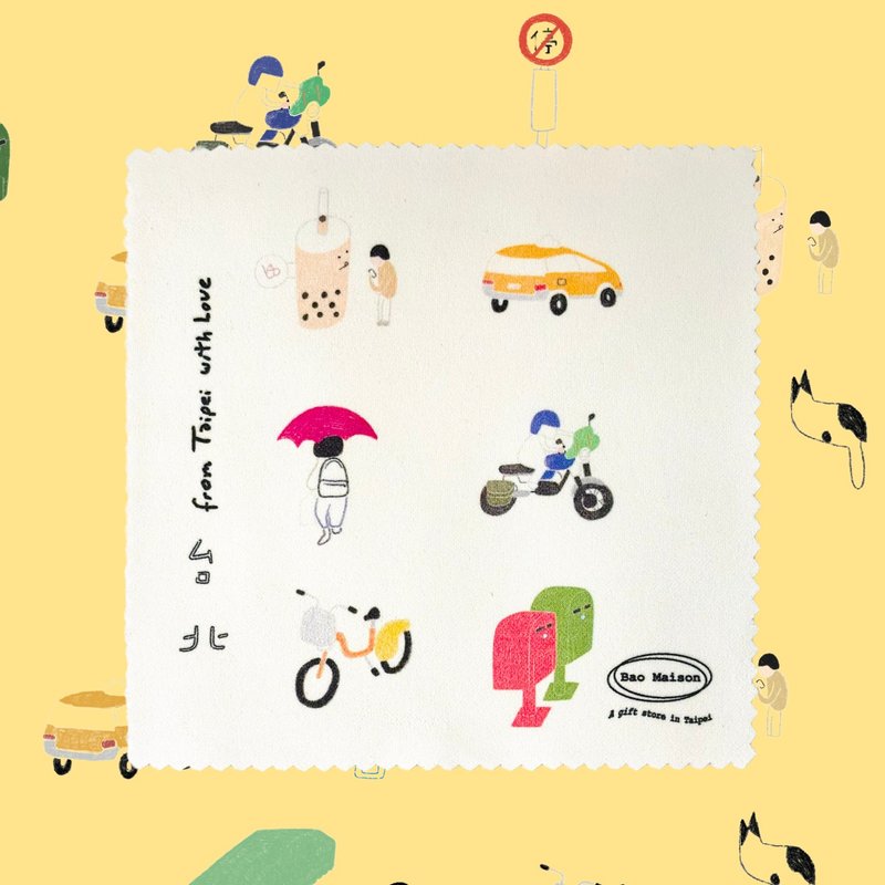 【買6送1】台北小日常拭鏡布/眼鏡布 纖維布 - 眼鏡盒/眼鏡布 - 聚酯纖維 