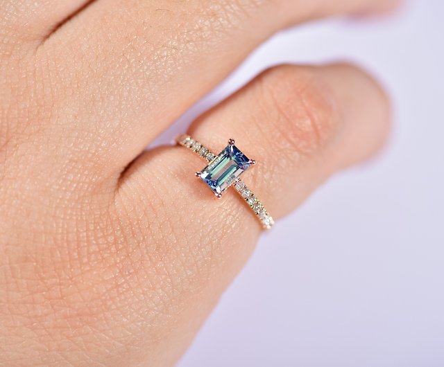 定番 リング 美品 ダイヤモンド アクアマリンなど K18 - リング(指輪 