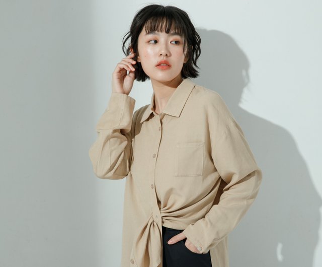 Spring fashion] 2way heart small theater design long-sleeved shirt-cookie/work  shirt/micro-formal - Shop XUXUWEAR Women's Shirts - Pinkoi