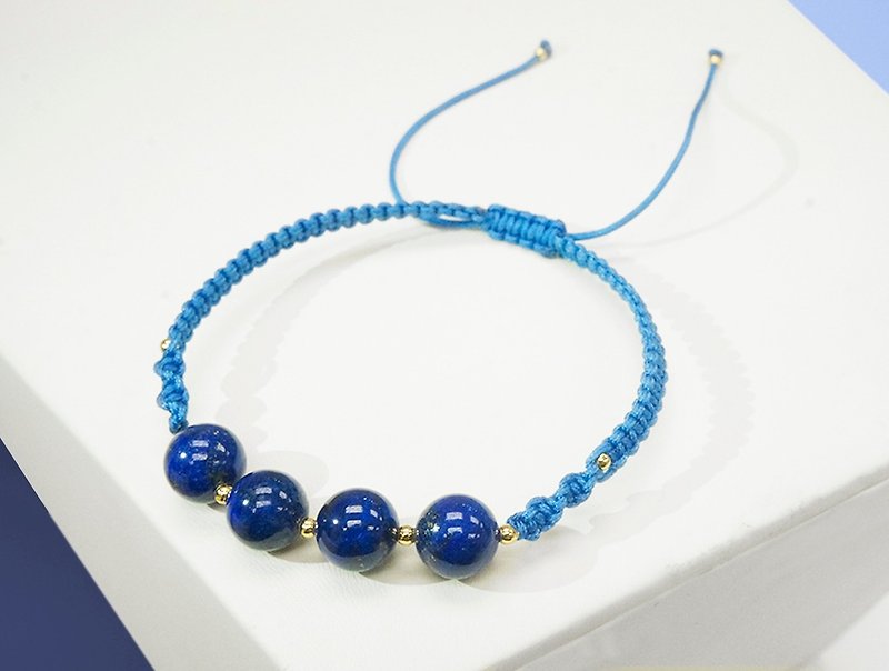 Edith & Jaz • Lapis with Blue Cord Bracelet - Bracelets - Gemstone Blue