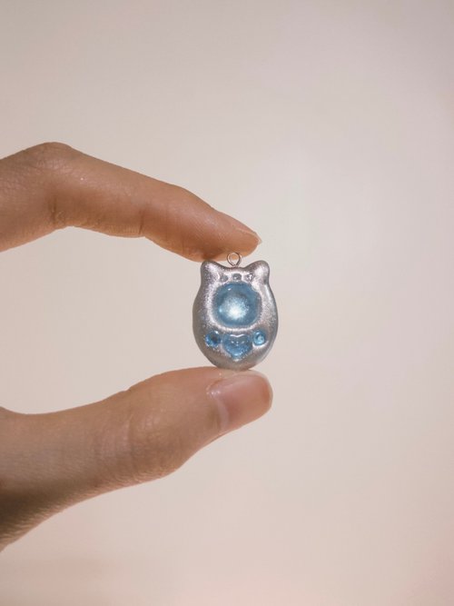 荒野魔盒-手作銅線、樹脂飾品 貓咪造型電子雞-他媽哥池戒指