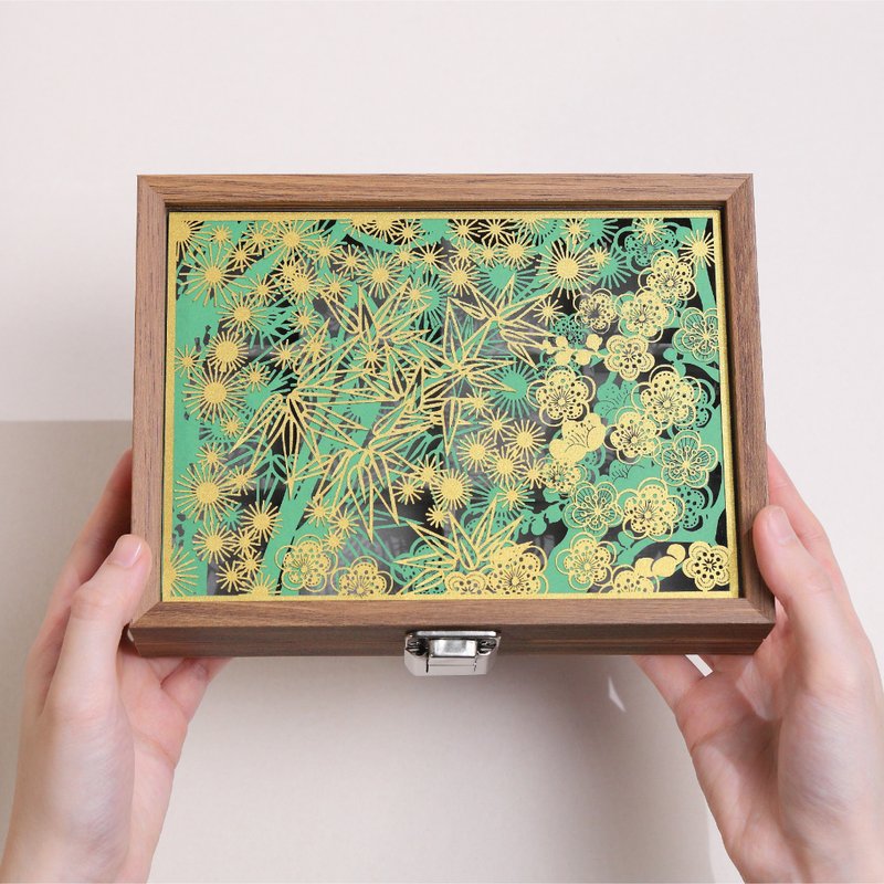 紙藝首飾盒 - 松竹梅 FingerART 紙雕 - 居家收納/收納盒/儲物盒 - 木頭 多色