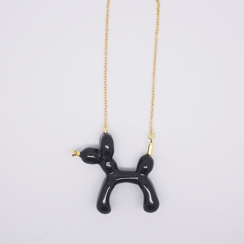 Balloon Dog Necklace Black - อื่นๆ - โลหะ สีดำ