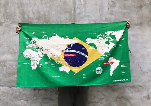 MakeWorld.tw 地圖製造 Make World地圖製造運動浴巾(巴西)