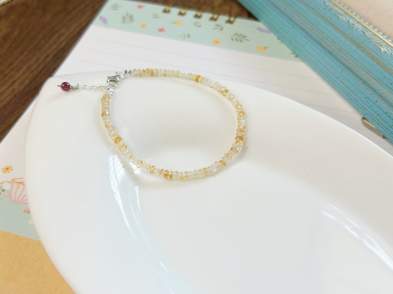 シトリン 925シルバー【秋色】11月誕生石 金運招来 知恵増進 オーラ強化 財運を呼ぶ - ブレスレット - クリスタル グリーン