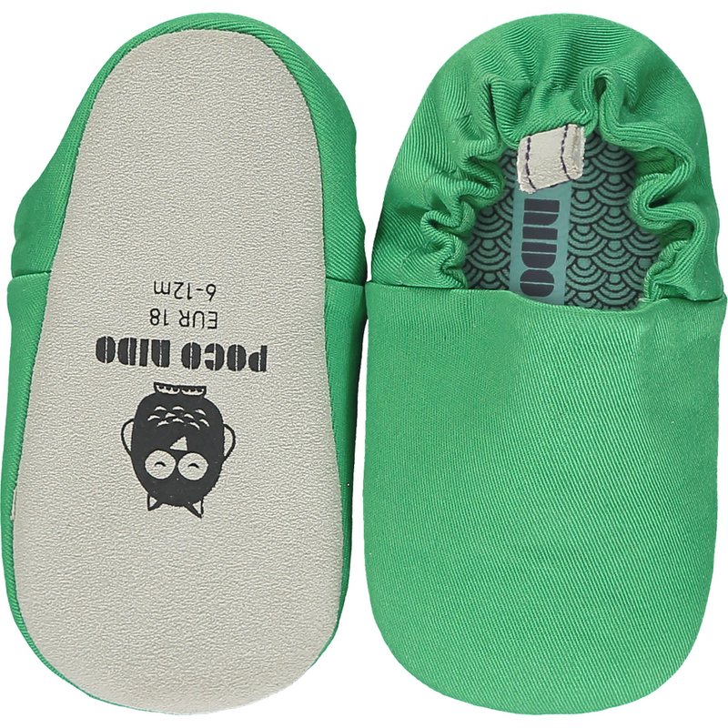 Poco Nido (UK) Baby/BB Shoe/Kids learning Shoe - Plain Spring Green - Baby Shoes - Cotton & Hemp 