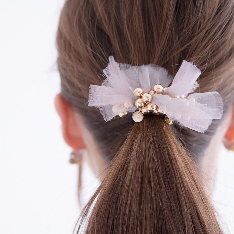 優雅 | 馬尾夾 | 乾燥玫瑰粉 - 髮夾/髮圈 - 聚酯纖維 粉紅色