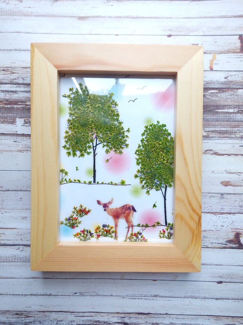 Pressed flower framed,Home Decor dried flower - Items for Display - Wood 