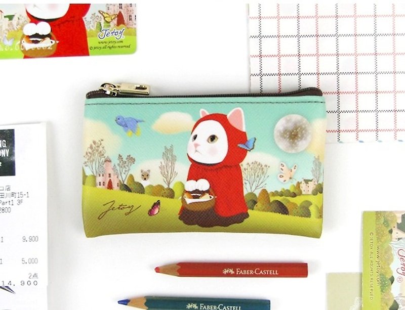 Jetoy, Sweet Cat Card Coin Purse _Red hood (J1605102) - Coin Purses - Other Materials Red