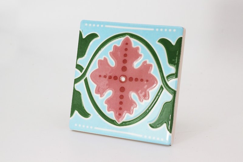 Taiwan Tiles---Begonia Chunhao (Coaster, Mural, Tile) New Release - ที่รองแก้ว - เครื่องลายคราม สีน้ำเงิน