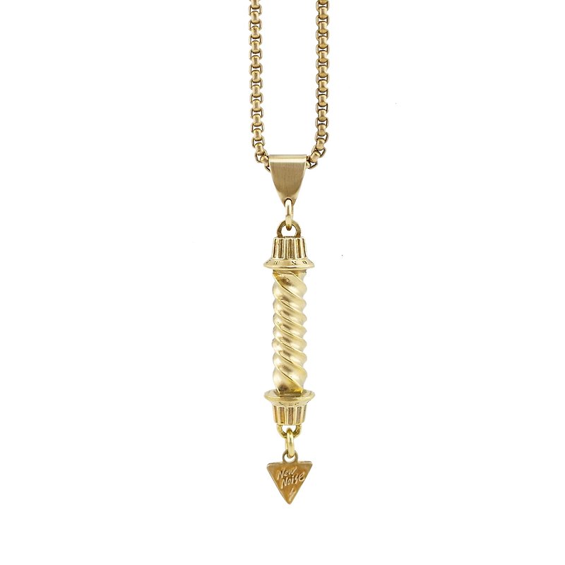 音量扭轉項鍊 Volume twist necklace(銅本色款) - 項鍊 - 其他金屬 金色