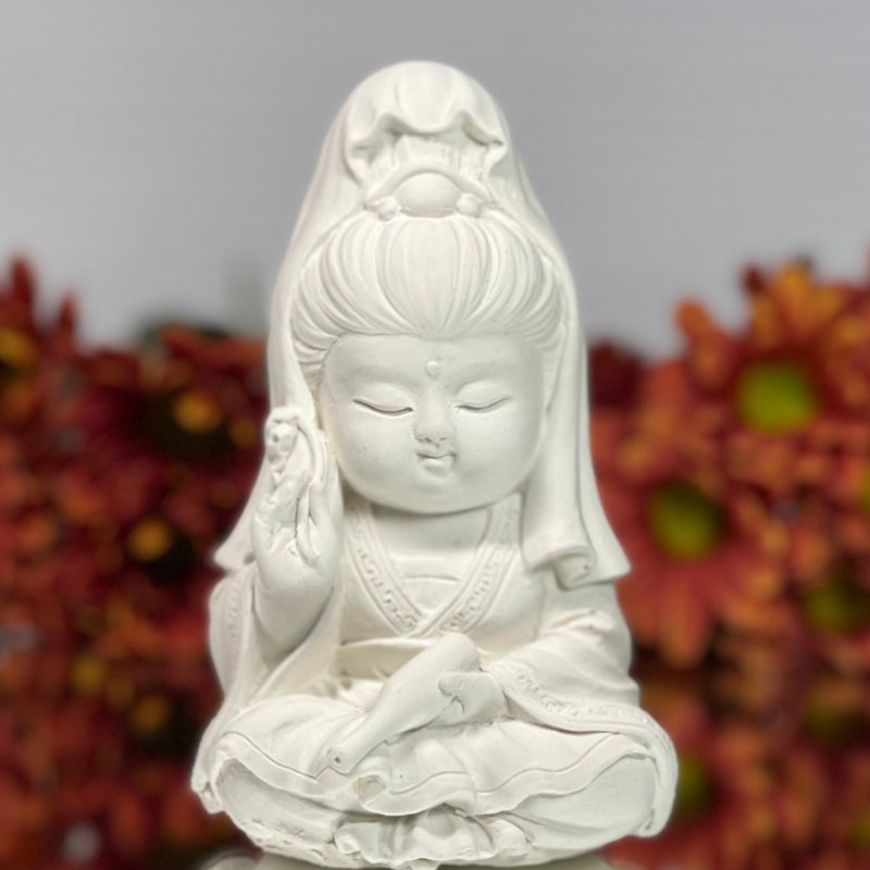 【聖誕禮盒】淨念吉祥小佛之寳瓶觀音  精油套組  擴香套組 交換 - 香氛/精油/擴香 - 其他材質 白色