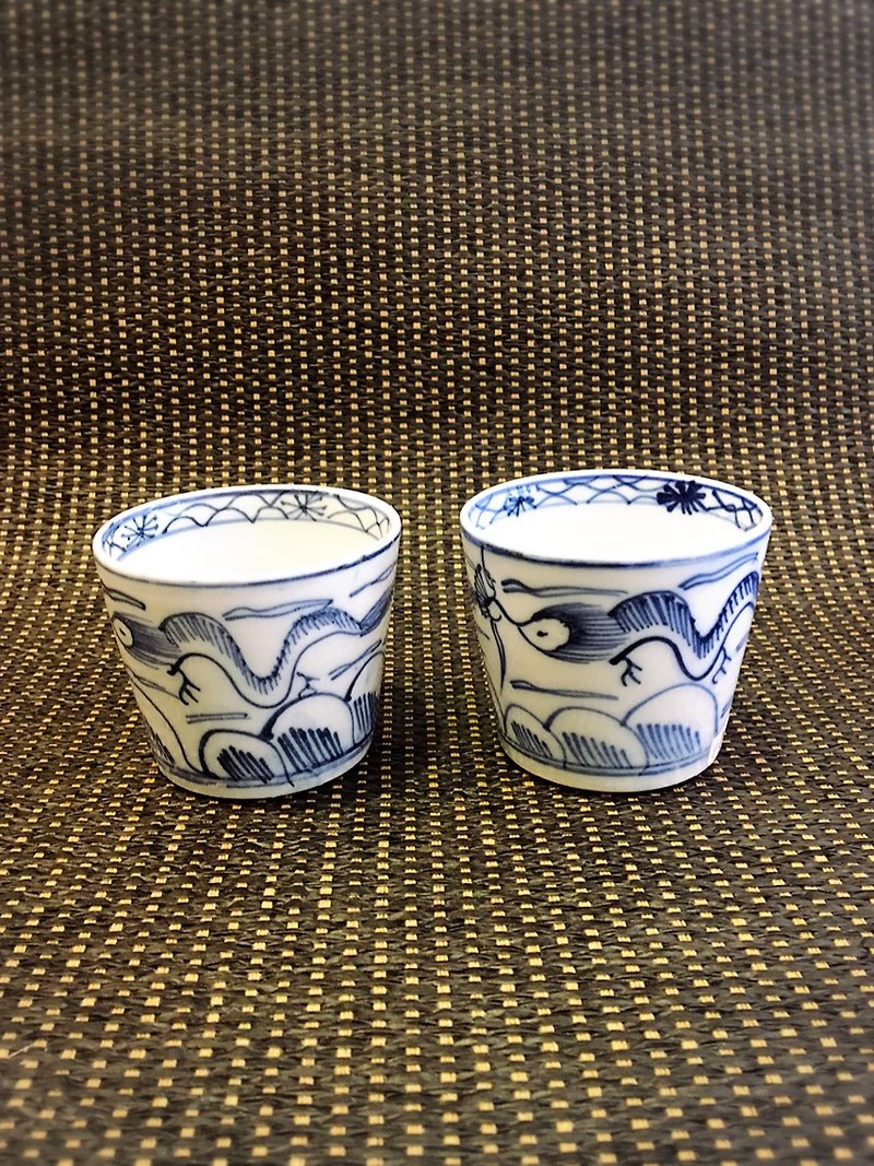 日本明治茶杯一對 古物 - 茶壺/茶杯/茶具 - 陶 