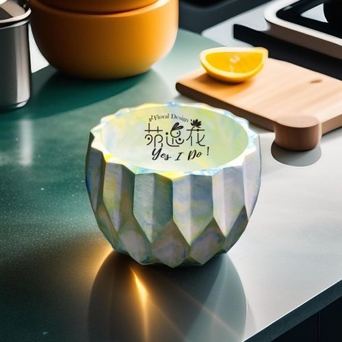 苑逸花設計Yes.I Do! 多稜形渲染水泥圓盆 花器