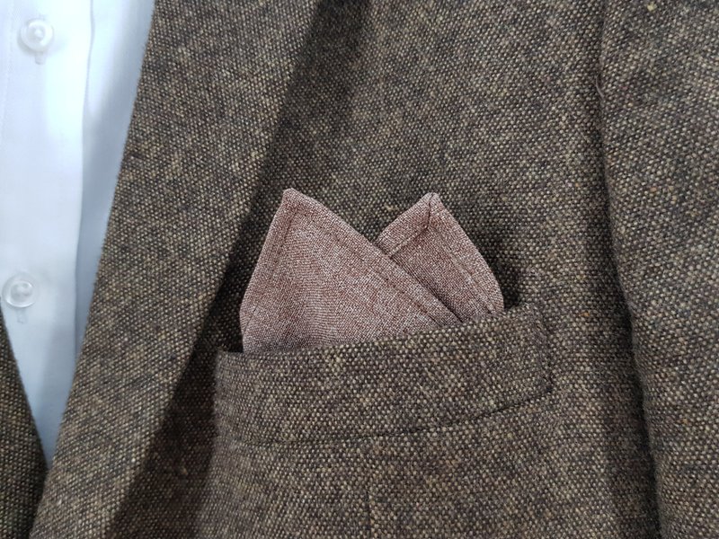 Pocket Square - Sand Beige OS - 手帕 - 聚酯纖維 咖啡色