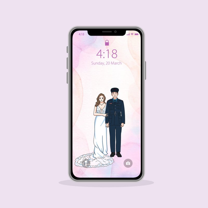 【客製化Wallpaper】人像 寵物 似顏繪 Iphone⋯手機/平板 桌布⋯ - 電腦手機桌布/貼圖/App 圖示 - 其他材質 
