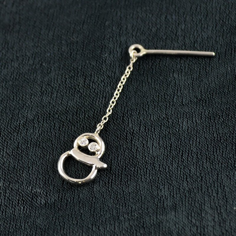 Snowman Pierced Earring (1 PC),Sterling Silver - Earrings & Clip-ons - Sterling Silver Silver