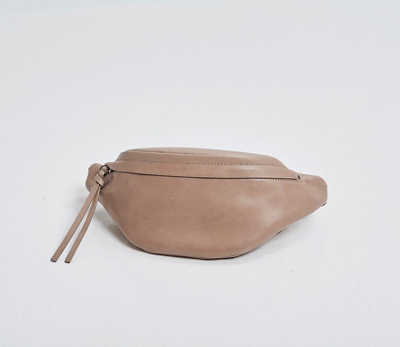 bum bag-Beige - Clutch Bags - Genuine Leather Khaki
