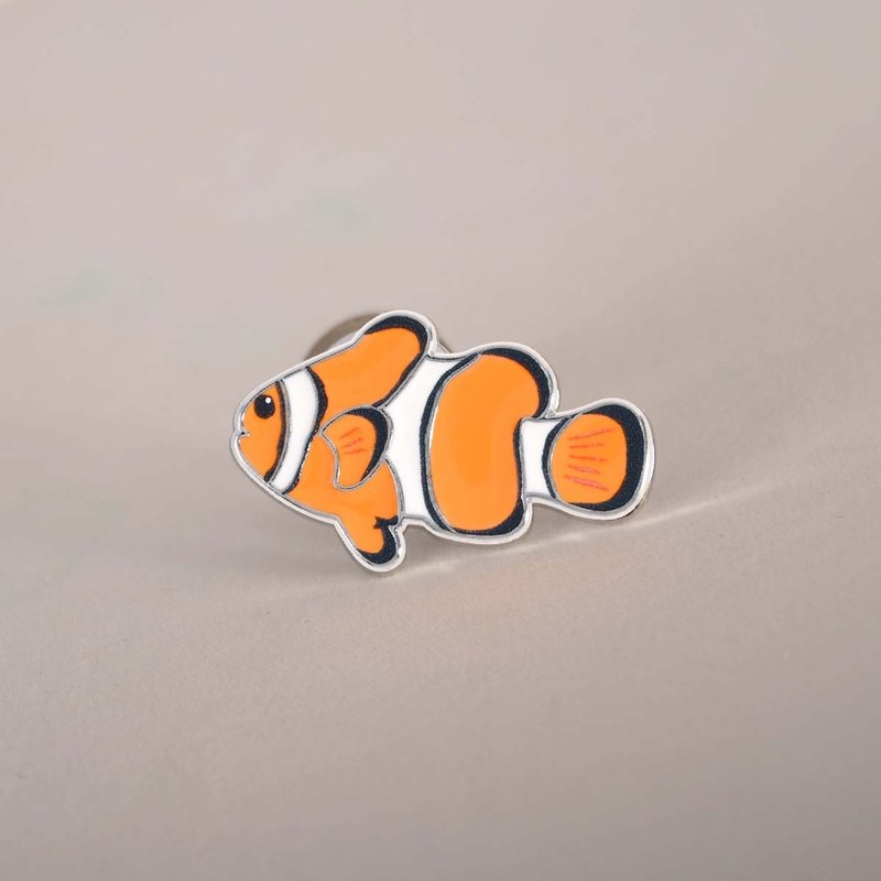 世界動物圖鑑徽章 / 小丑魚 - 徽章/別針 - 其他金屬 
