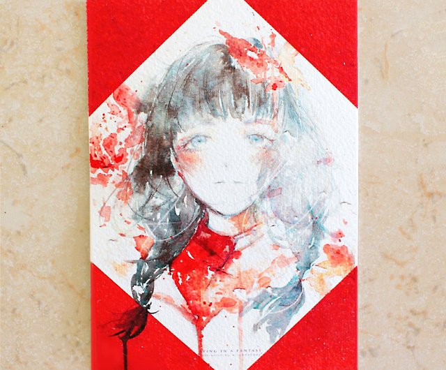 アリスホビーお正月シリーズ両面水彩イラストポストカードポストカード ショップ Alicehoabbey カード はがき Pinkoi