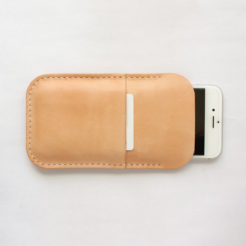 Tailor-made (Large) Handmade Leather Phone sleeve (customized details required) - Phone Cases - Genuine Leather Brown