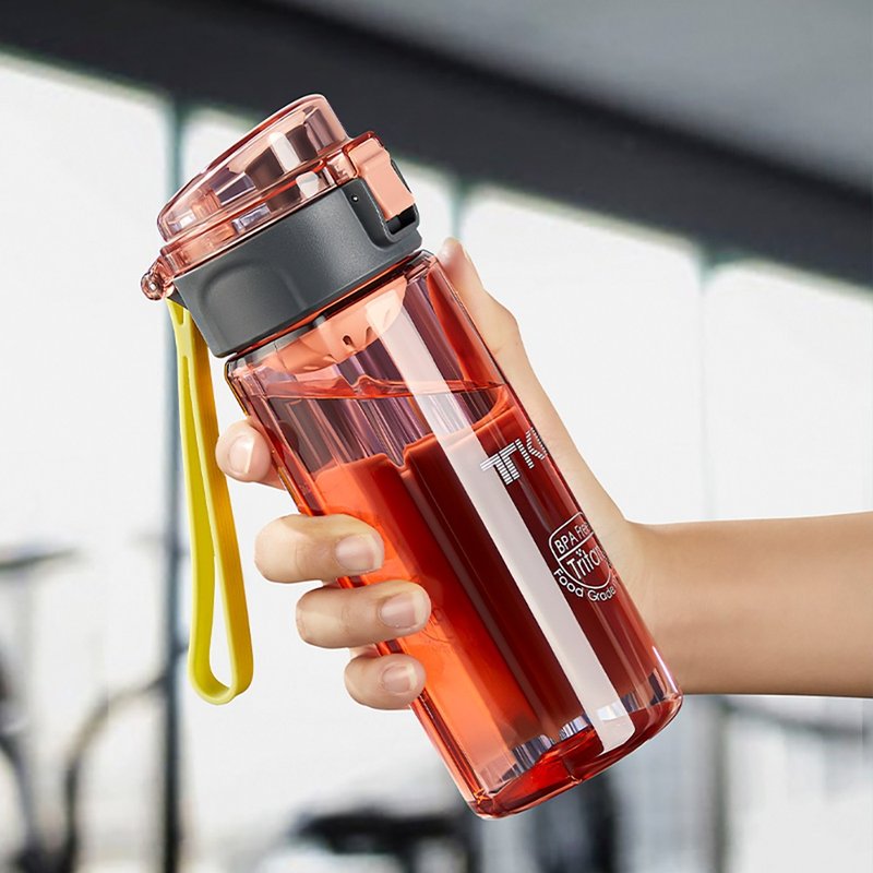 [TKK] Tritan Singer Series Portable Sports Bottle 450ML imported from the United States - Coral Pink - Pitchers - Other Materials Orange