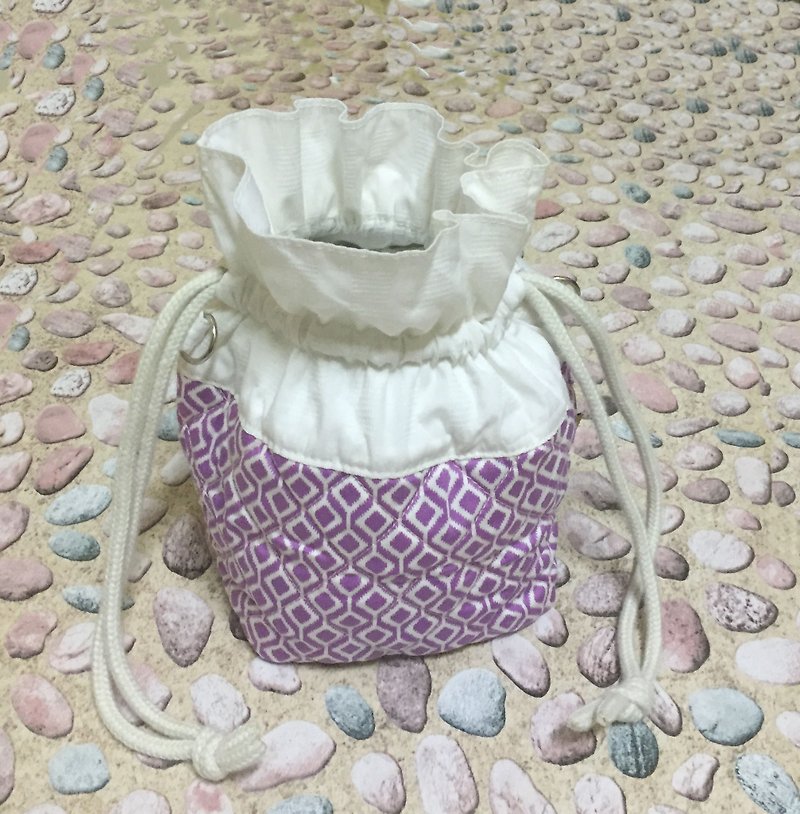 MDF Purple Shells / Bunches - Drawstring Bags - Cotton & Hemp Purple
