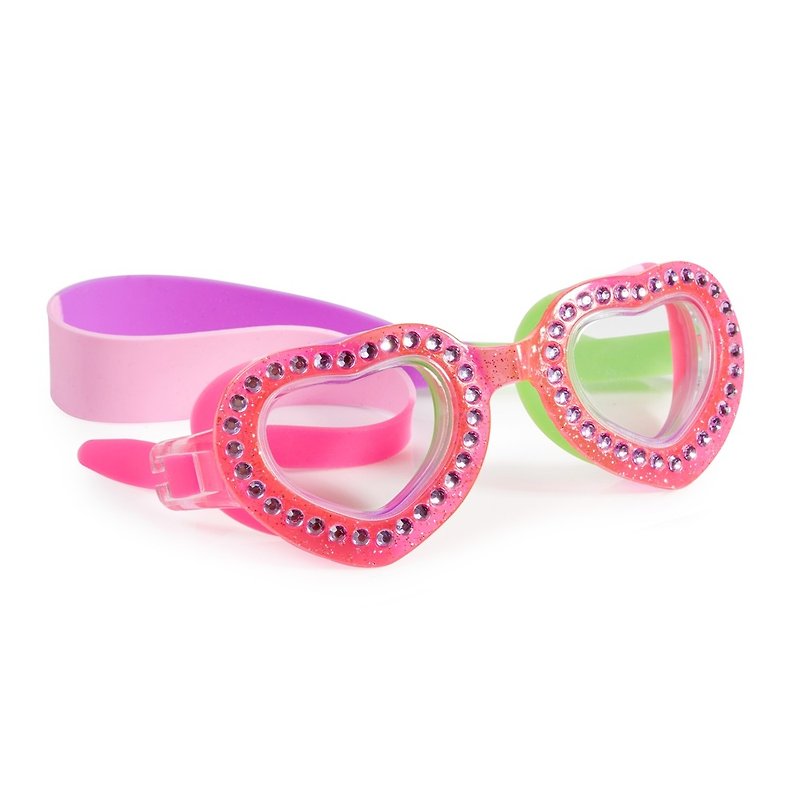 美國Bling2o 兒童造型泳鏡 經典愛心系列-熱情粉紅 - 兒童泳衣 - 塑膠 粉紅色