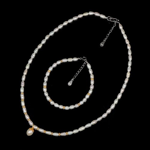 正佳珠寶 Gemsrich Jewelry 【正佳珠寶】天然淡水珍珠 4mm 珍珠米珠 銀鑲珍珠吊墜 珍珠項鍊