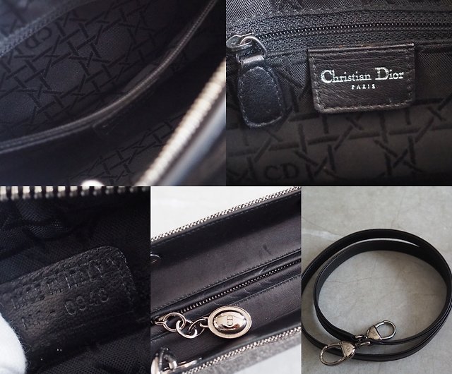 CHRISTIAN DIOR Lady Dior 2WAY Handbag Gray Canvas Dior Vintage 