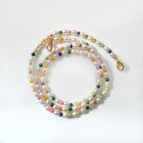 Bridal Secret Jewelry Color-多用途淡水珍珠口罩鍊-頸鍊-眼鏡鍊-Airpods鍊60cm【換季特