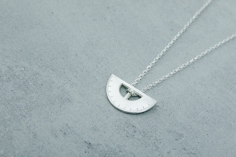 [Umbilical plus house] Ruler Series│Single-piece sterling silver necklace - สร้อยคอ - โลหะ 