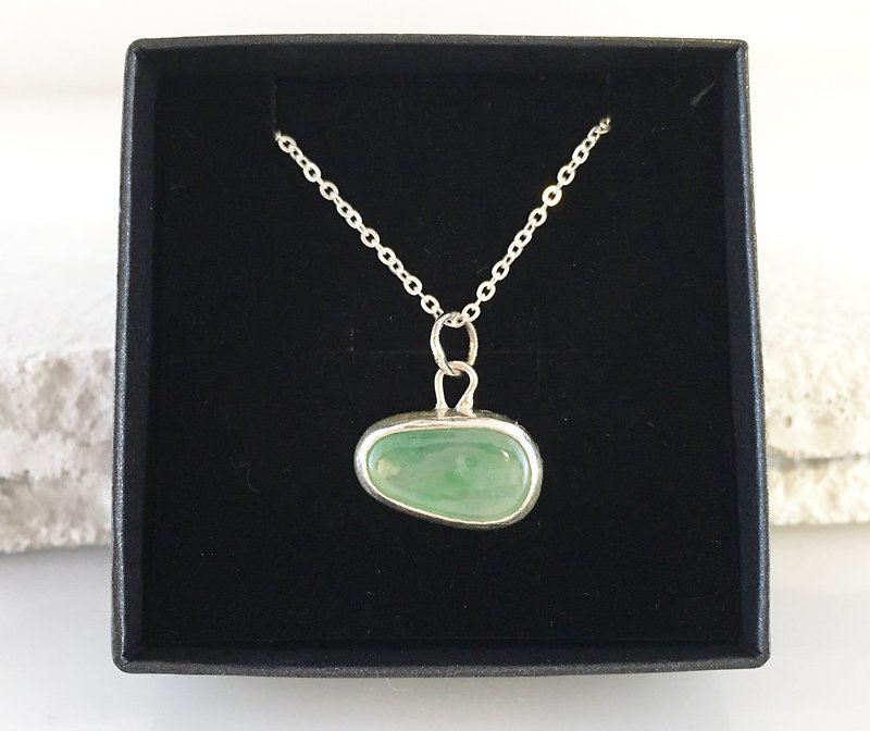 Burmese Natural Jade Jadite SV Pendant - Necklaces - Gemstone Green