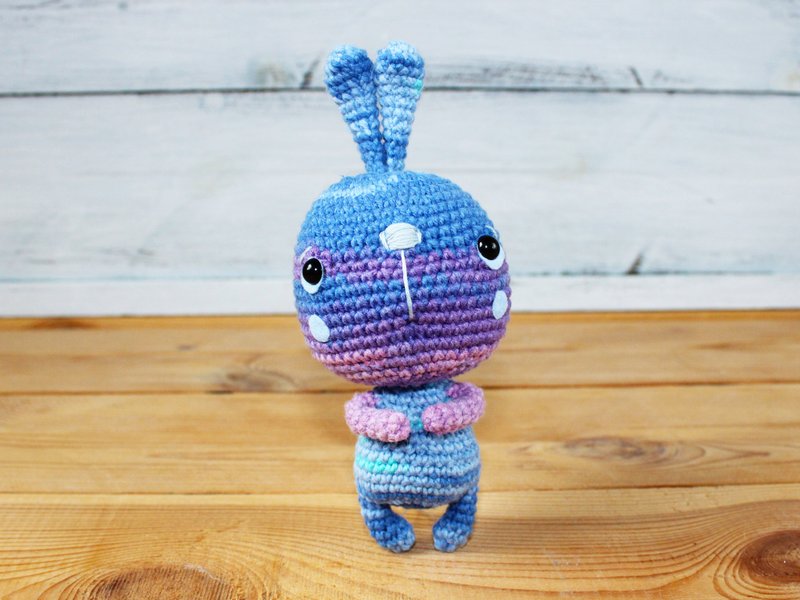 Crochet bunny amigurumi doll, Plushie bunny stuffed animal, Stuffed bunny doll - ตุ๊กตา - อะคริลิค สีม่วง