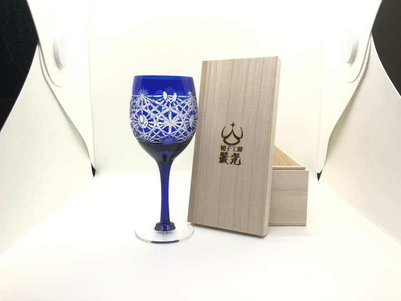 縁ワイングラス - 酒杯/酒器 - 玻璃 藍色