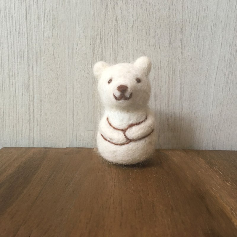 Matryoshka felt doll - polar bear - ตุ๊กตา - ขนแกะ ขาว