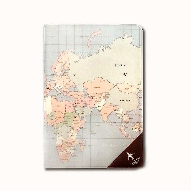Indigo Travel Passport Set - World Map, IDG75413 - Passport Holders & Cases - Plastic Khaki