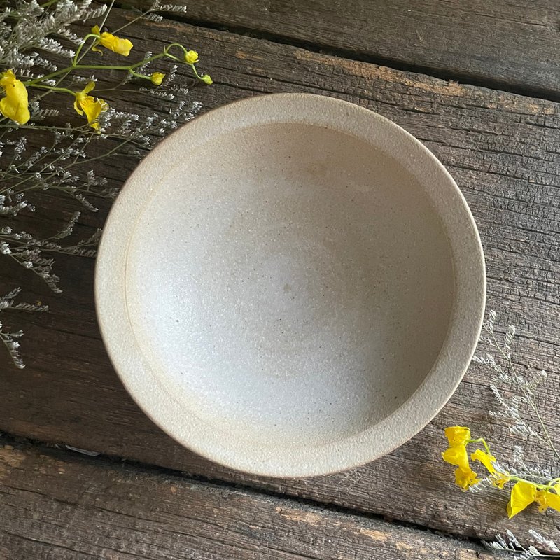 平光燕麥色淺碗 - 碗 - 陶 白色