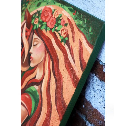 馬の絵 ファンタジー オリジナルアート 動物アート 牧場 壁飾り