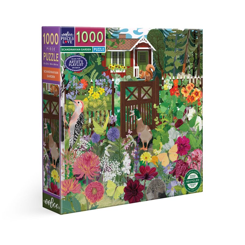 eeBoo 1000片拼圖 -  Scandinavian Garden 斯堪地那維亞花園 - 拼圖 - 紙 多色