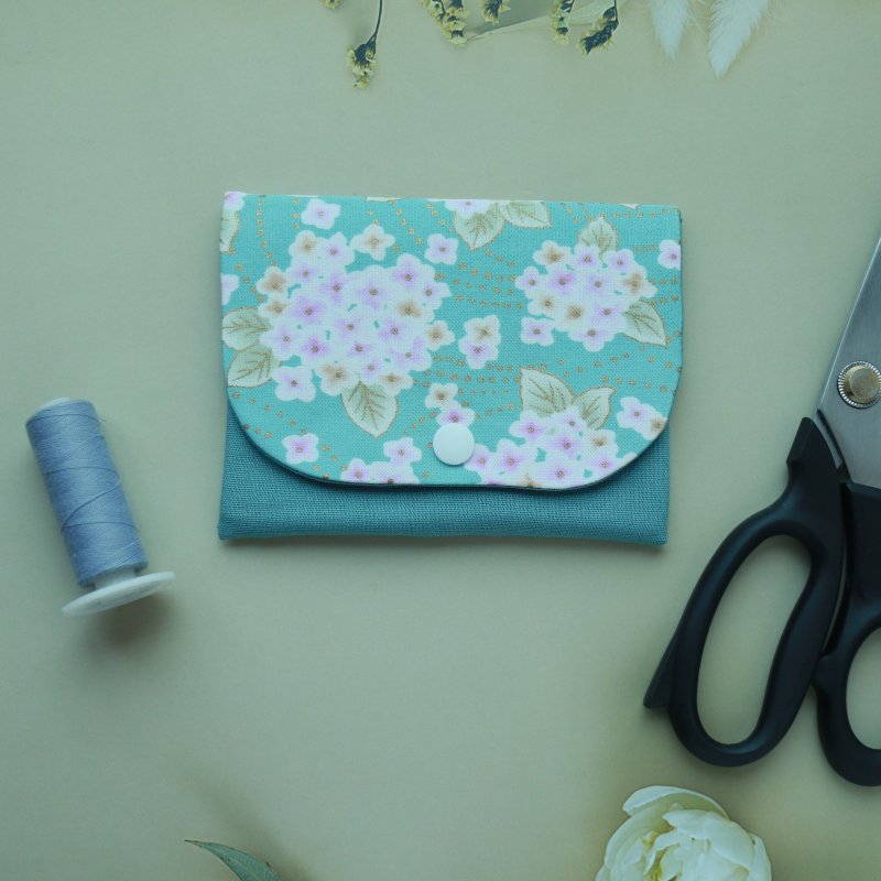 Hydrangea passport bag credit card bag and facial tissue bag passport zipper bag - Passport Holders & Cases - Cotton & Hemp 