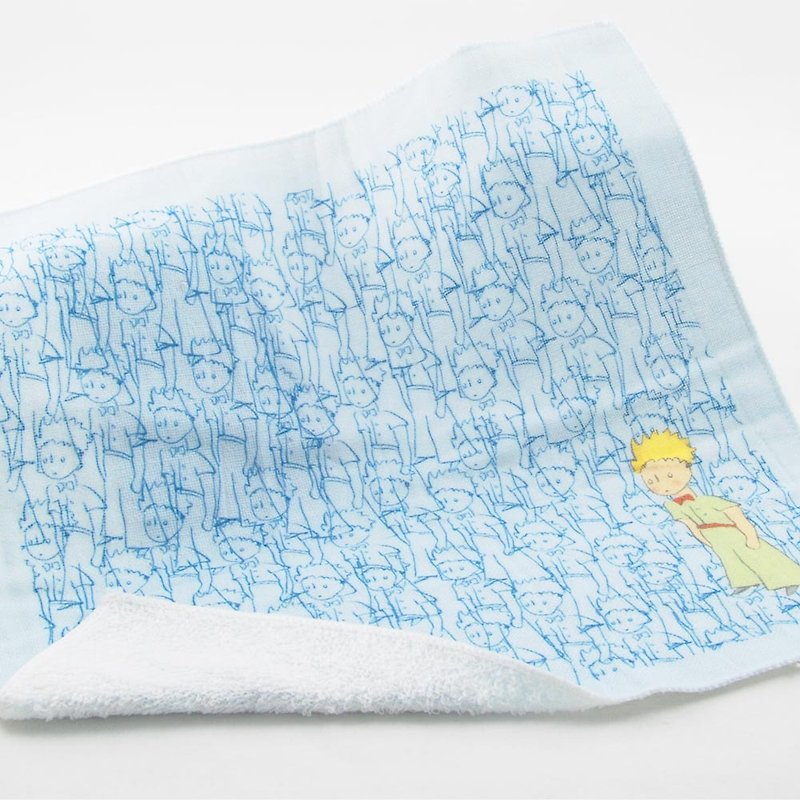 小王子經典版授權：【傻傻的小王子】-柔棉小方巾(280g) - 毛巾/浴巾 - 棉．麻 藍色