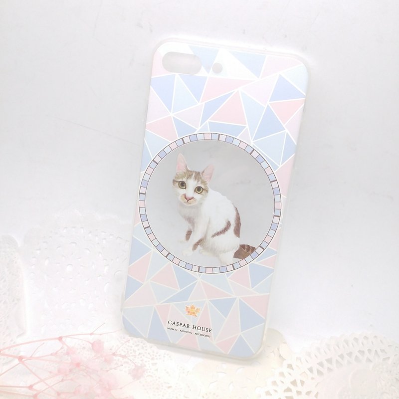 動物のモザイク電話のケース - オタク猫 - スマホケース - プラスチック 多色