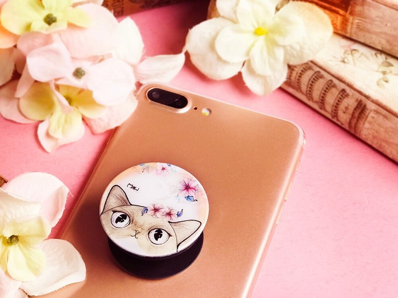 Airbag Holder | Mobile Phone Holder - Flower Cat Series - 3 optional - ที่ตั้งมือถือ - พลาสติก หลากหลายสี