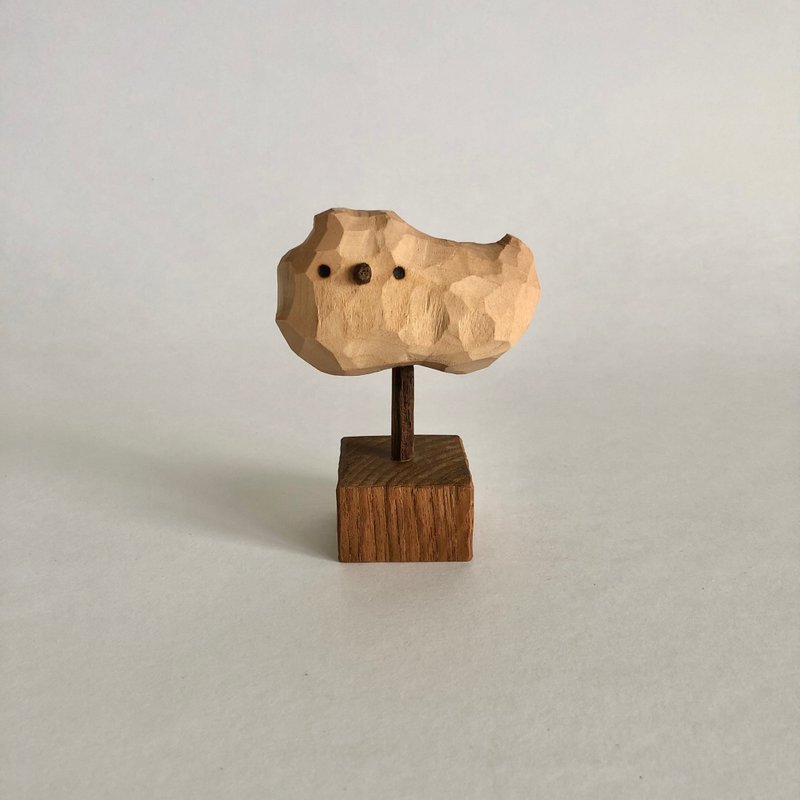 Wood carved Little cloud, gift wood sculpture - Stuffed Dolls & Figurines - Wood Brown