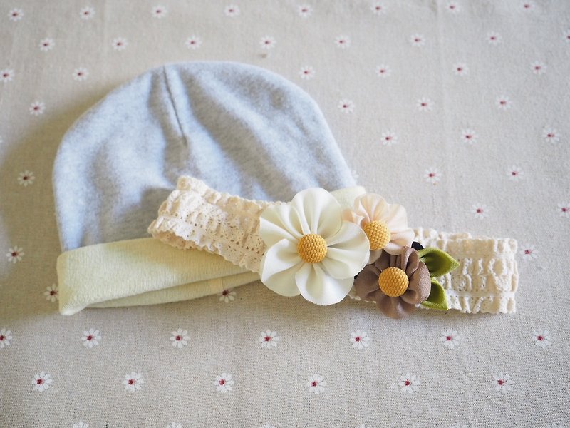 Baby Hat with hair accessories set - Bibs - Other Materials Gray