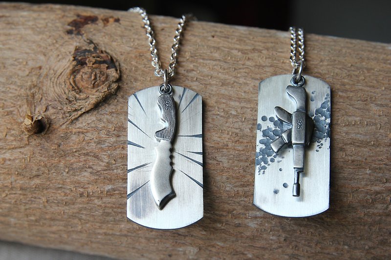 // Haus // Hand forged knock the military card - war - Necklaces - Other Metals Silver