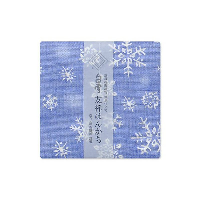 京友禪染手帕 / 冰雪女王 藍色 - 手帕 - 棉．麻 藍色