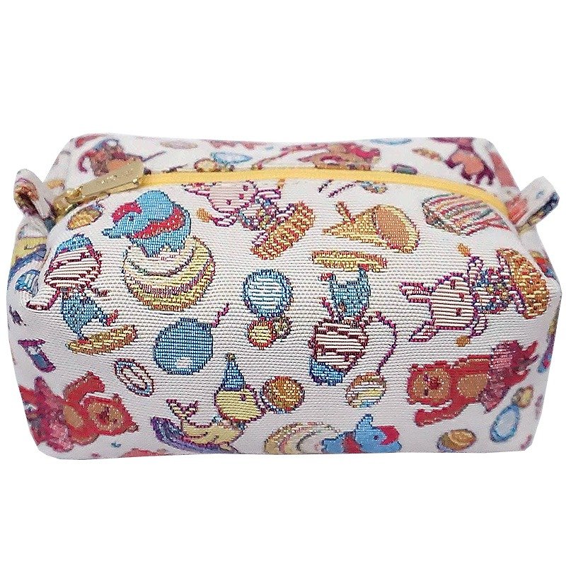 Handmade Cosmetic Bag  /  Makeup Bag  /  Jacquard Weave / Water Repellent - Toiletry Bags & Pouches - Other Materials Multicolor