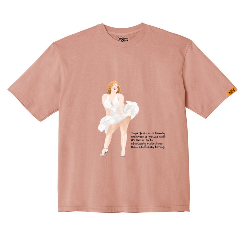 ChubbyChubby Collection -- I'D RATHER BE NATURAL TEE - เสื้อยืดผู้หญิง - ผ้าฝ้าย/ผ้าลินิน สึชมพู